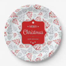 Motif de Noël élégant rouge et argent