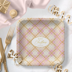 Assiettes En Carton Motif de Noël en or rose #28 ID1009