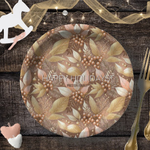 Assiettes En Carton Motif de Noël en or rose #8 ID1009