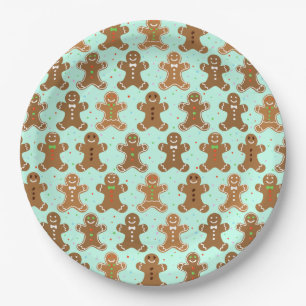 Assiettes En Carton Motif de Noël Hommes Gingerbread