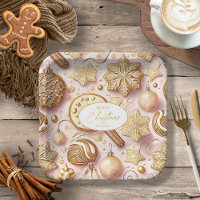 Motif de Noël rose or #12 ID1009