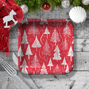 Assiettes En Carton Motif de Noël rouge #6 ID1009