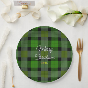 Assiettes En Carton Motif de Noël vert