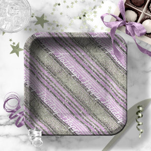 Assiettes En Carton Motif de Noël vert violet #28 ID1009