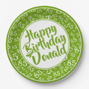 Assiettes En Carton Motif de nombre aléatoire 85 vert/blanc