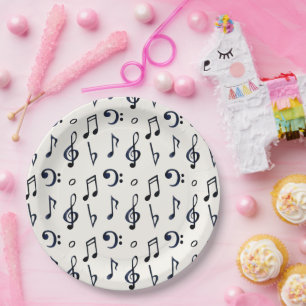 Assiettes En Carton Motif de notes musicales mignonnes