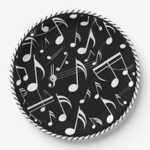 Motif de notes noir et blanc