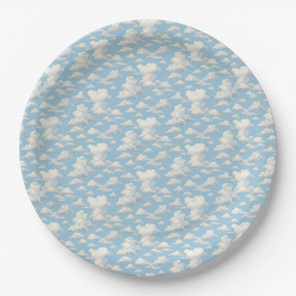 Assiettes En Carton Motif de nuage
