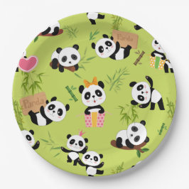 Assiettes En Carton Motif de Panda 3
