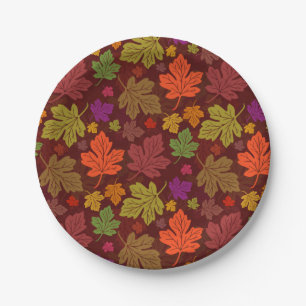 Assiettes En Carton Motif de partie d'automne de feuille d'érable