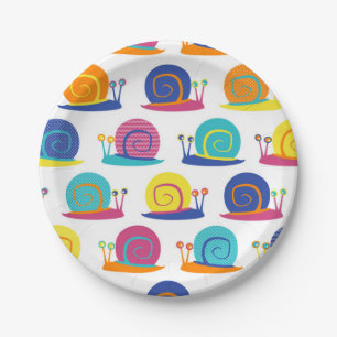 Assiettes En Carton Motif de partie d'escargot