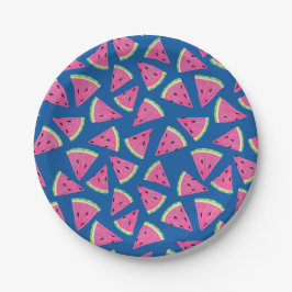 Assiettes En Carton Motif de pastèque tropicale