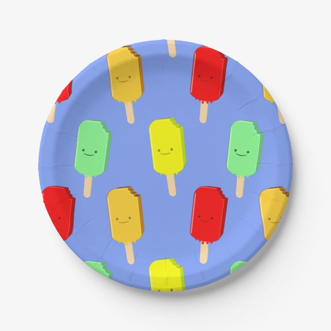 Assiettes En Carton Motif de pâte de glace de fruits (Devant)
