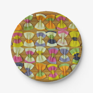 Assiettes En Carton Motif de pâtes d'arc-en-ciel