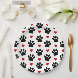 Assiettes En Carton Motif De Pâtes, Pâtes De Chien, Pâtes Noires, Coeu