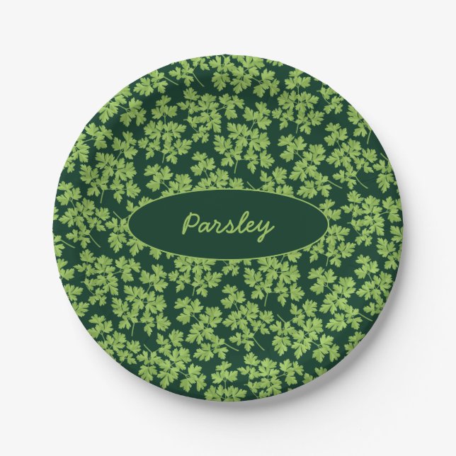 Assiettes En Carton Motif de persil (Devant)