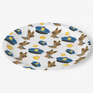 Assiettes En Carton Motif de police