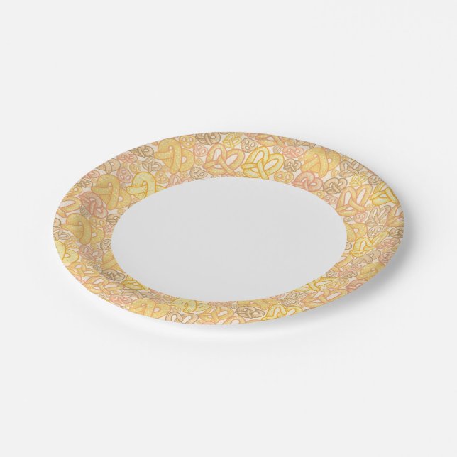 Assiettes En Carton Motif de Pretzel (Angle)