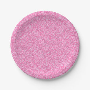 Assiettes En Carton Motif de remous de Japonais - rose doux de menthe
