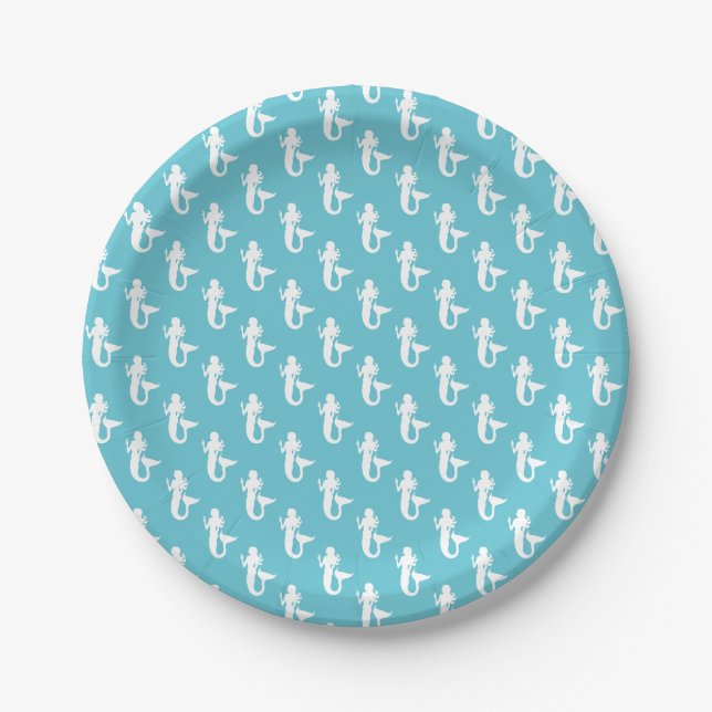 Assiettes En Carton Motif de sirène (Devant)