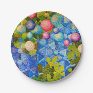 Assiettes En Carton Motif de surface composée géométrique