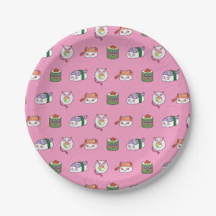 Assiettes En Carton Motif de sushi de Kawaii