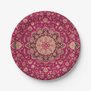 Assiettes En Carton Motif de tapis vintage persan