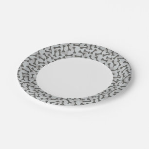 Assiettes En Carton Motif de texture osseuse en niveaux de gris