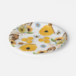 Assiettes En Carton Motif de tournesol de Garden Bee