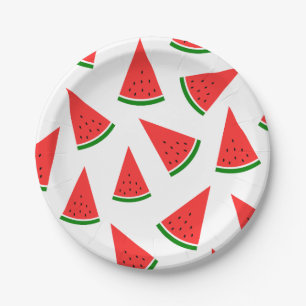 Assiettes En Carton Motif de tranche de pastèque douce
