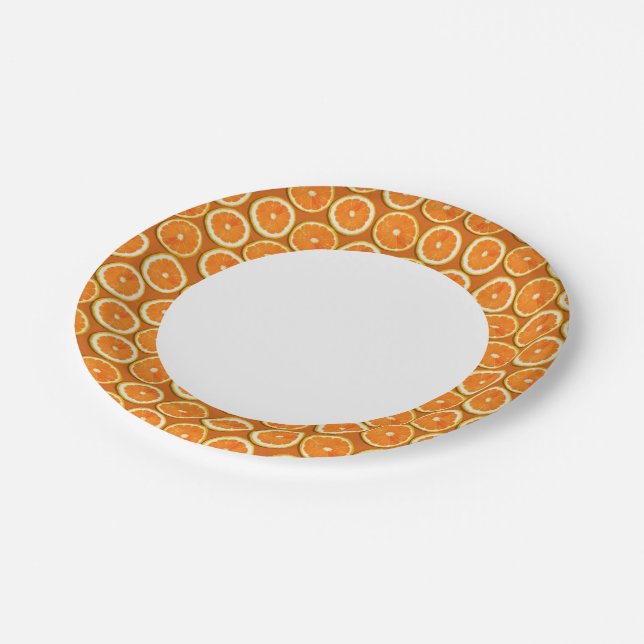 Assiettes En Carton Motif de tranches de citron (Angle)