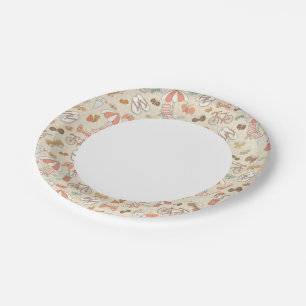 Assiettes En Carton Motif de vacances d'été