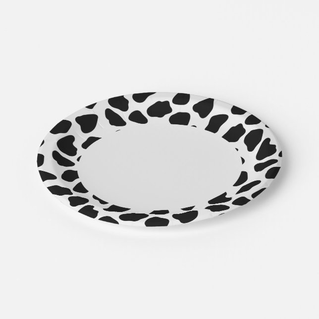 Assiettes En Carton motif de vache (Angle)
