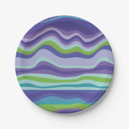 Assiettes En Carton Motif de vague violet moderne