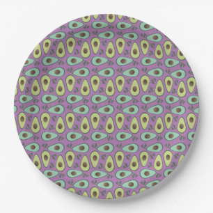 Assiettes En Carton Motif de verdure de demi-avocat amusant
