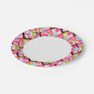 Assiettes En Carton Motif de zag de Zig rose-main