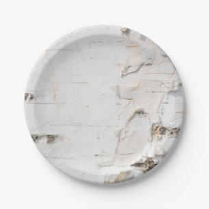 Assiettes En Carton Motif d'écorce de bouleau