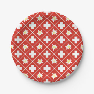 Assiettes En Carton Motif d'edelweiss de la Suisse