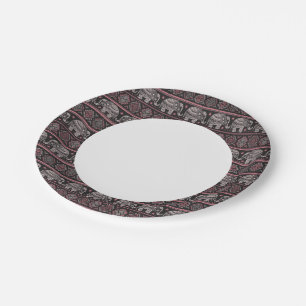 Assiettes En Carton Motif d'éléphant noir