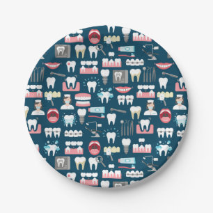 Assiettes En Carton Motif dentaire de bureau de clinique