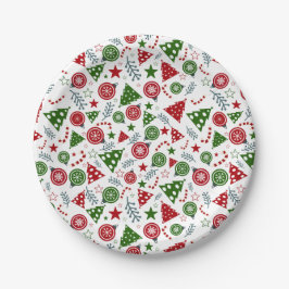 Assiettes En Carton Motif des éléments de Noël