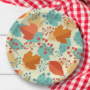 Assiettes En Carton Motif des feuilles d'automne modernes   Thanksgivi