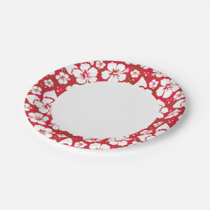 Assiettes En Carton Motif des fleurs d'Hibiscus