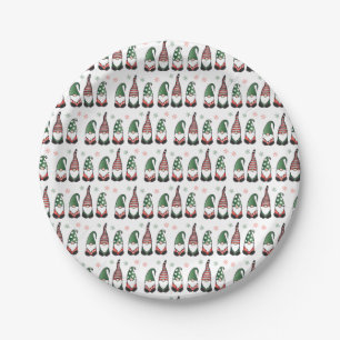 Assiettes En Carton Motif des Gnomes de Noël