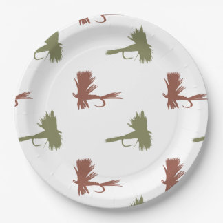 Assiettes En Carton Motif des leurres de pêche aérienne