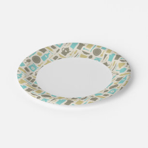 Assiettes En Carton Motif Des Outils De Cuisine