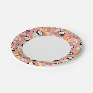 Assiettes En Carton Motif des tomates et des oeufs frits