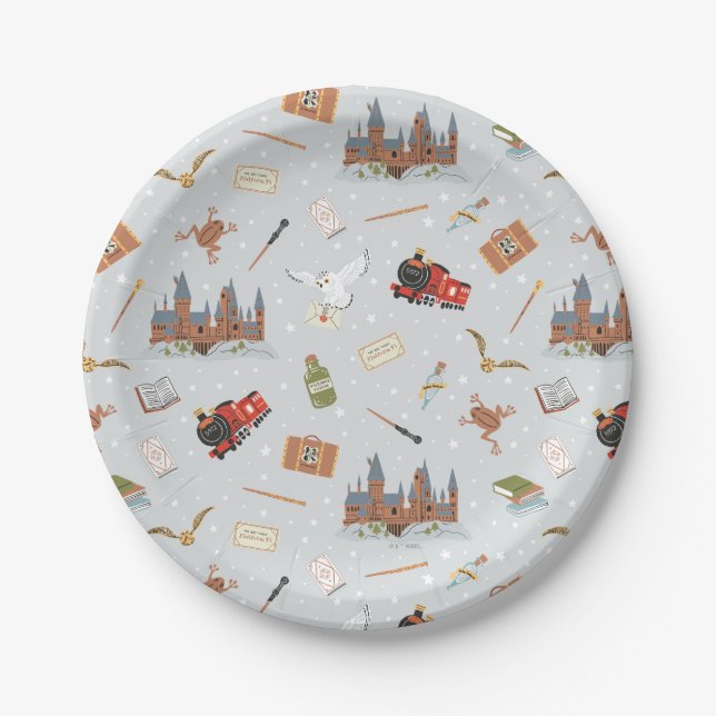Assiettes En Carton Motif Dessin Animé Harry Potter Hogwarts (Devant)