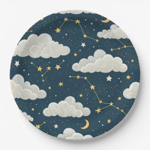 Assiettes En Carton Motif d'étoile de constellation céleste (6)