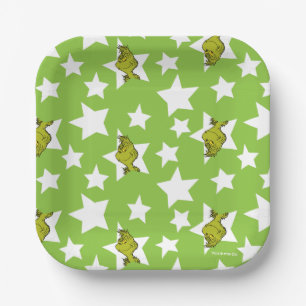 Assiettes En Carton Motif d'étoile qui louche Grinch